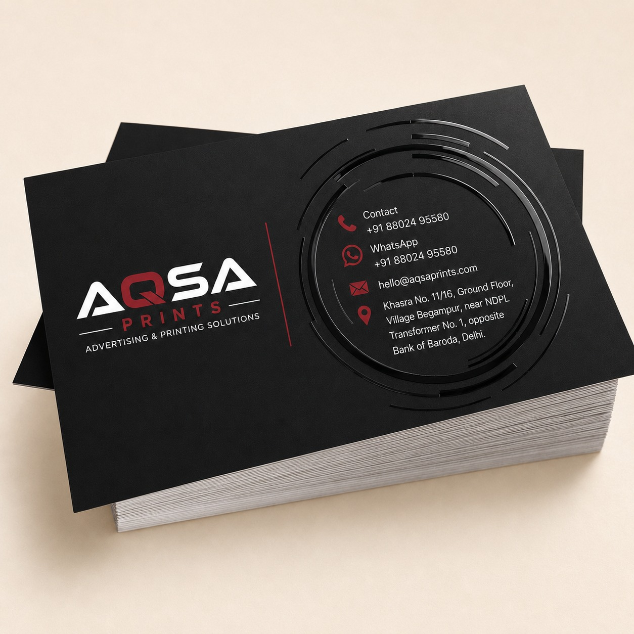 Business cards with a premium finish